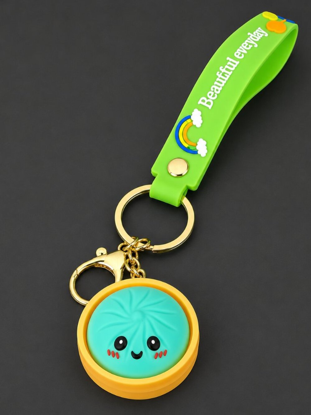 Dumpling Fidget Keychain Bundle Set of 5 Silicone Wrist Strap Backpack Charms